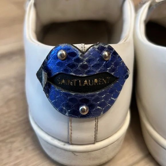 Saint Laurent YSL Leather Signature Court Sneakers - 37- US 7